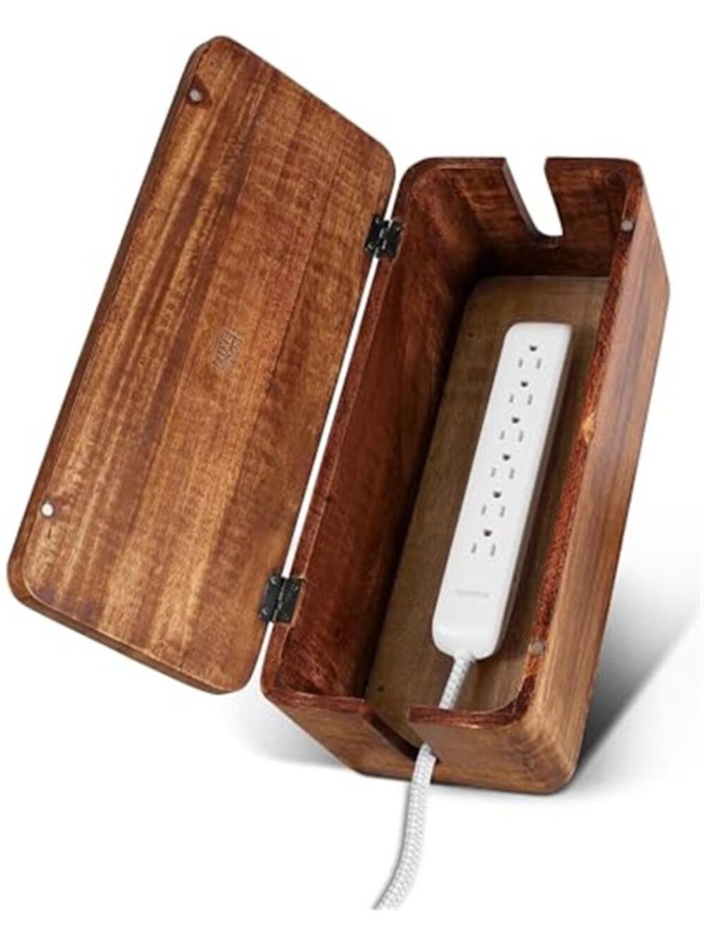 Large Wood Cord Management Box Cable Organizer Power Strip Cover Wire Hider